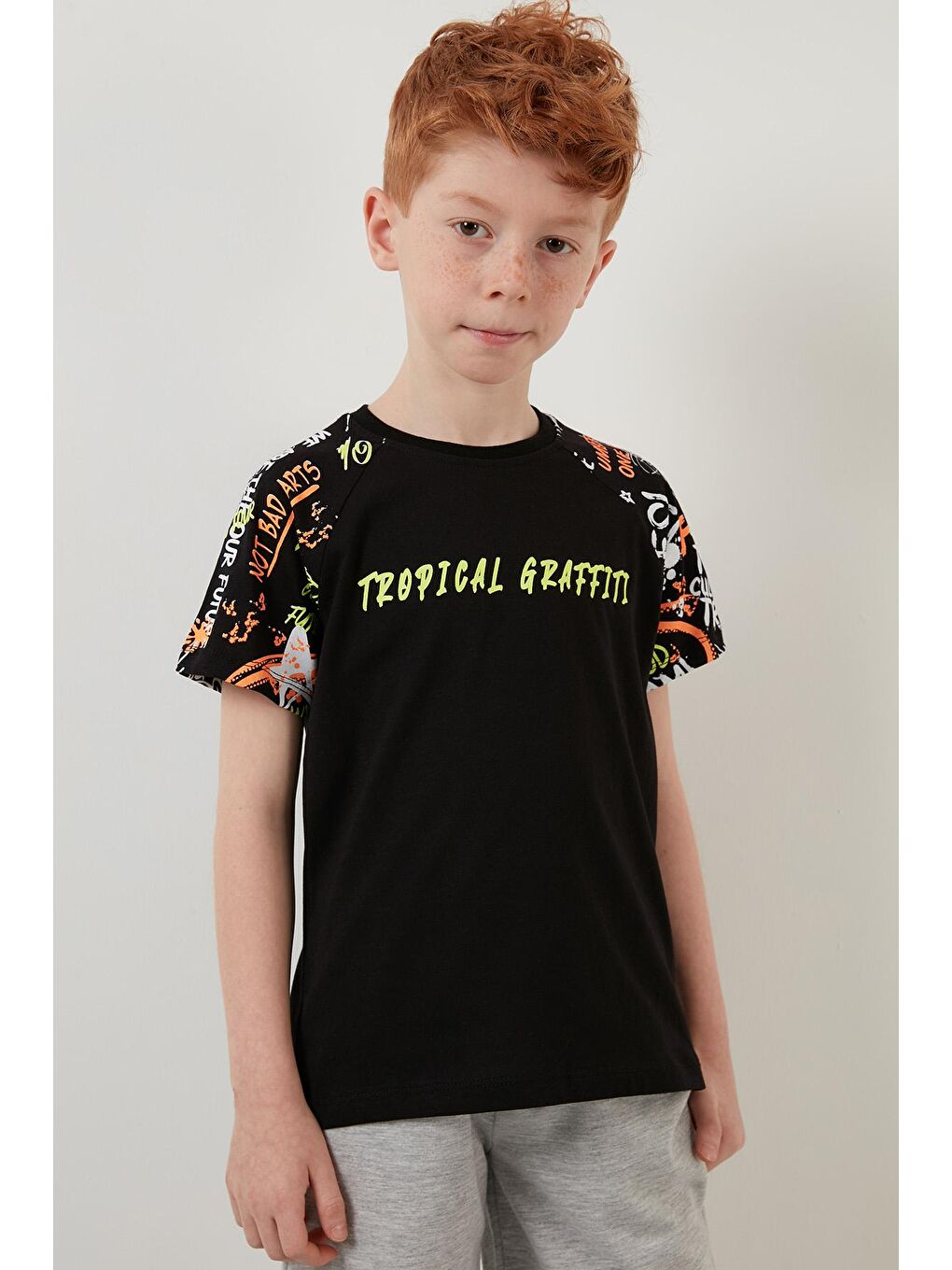 Siyah % 100 Pamuk Baskılı Cepli Şortlu 2'li Takım 6189359-1