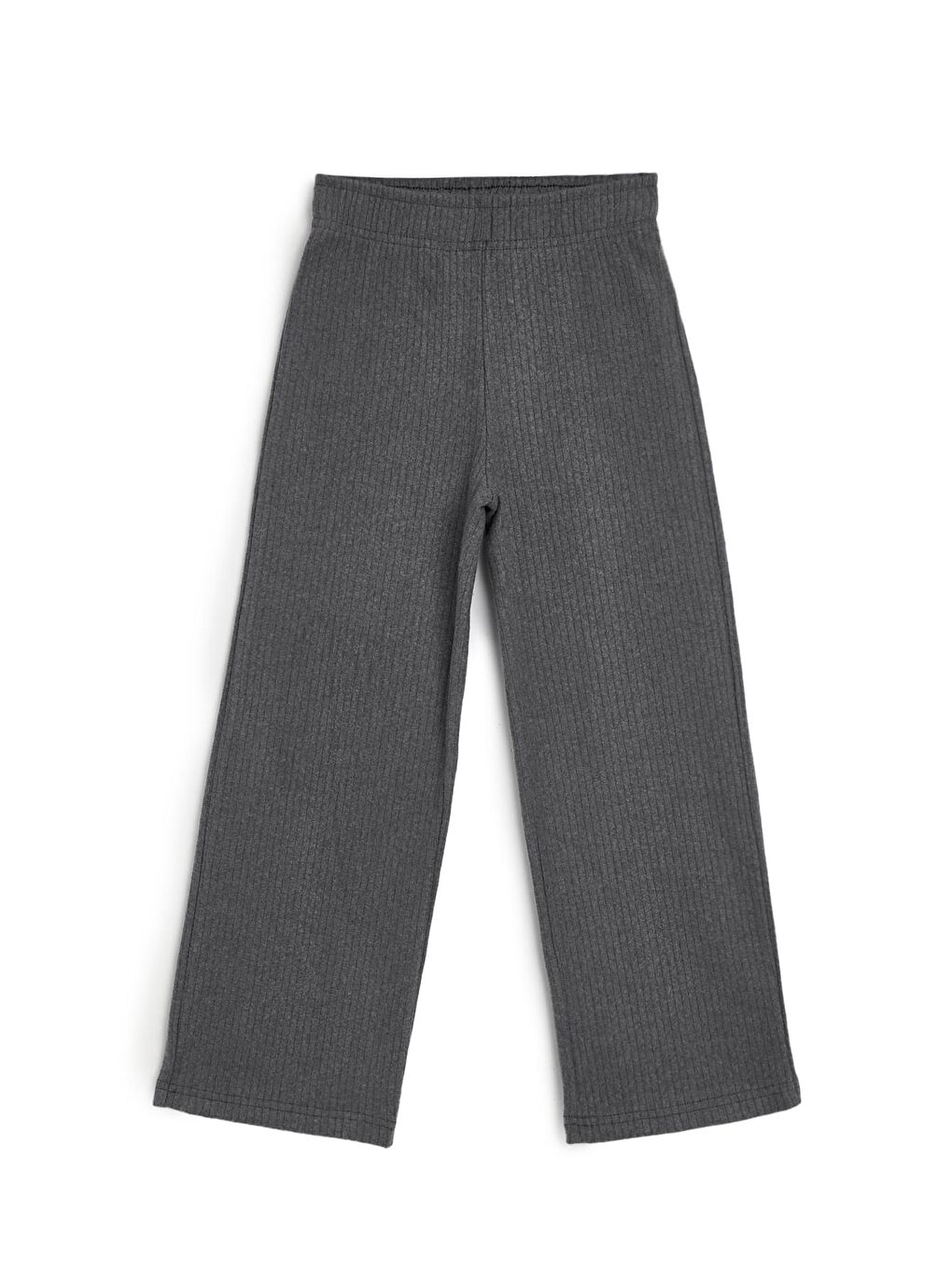 Gri Beli Lastikli Füme Kız Çocuk Eşofman Altı - Rahat Geniş Paça Kalın Kumaş 7-8-9-10-11-12-13-14 Yaş-2