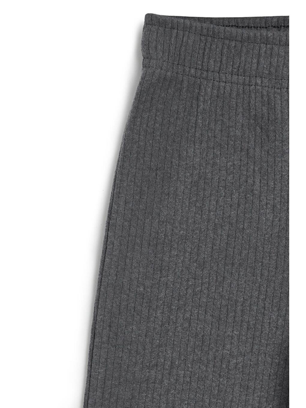 Gri Beli Lastikli Füme Kız Çocuk Eşofman Altı - Rahat Geniş Paça Kalın Kumaş 7-8-9-10-11-12-13-14 Yaş-3