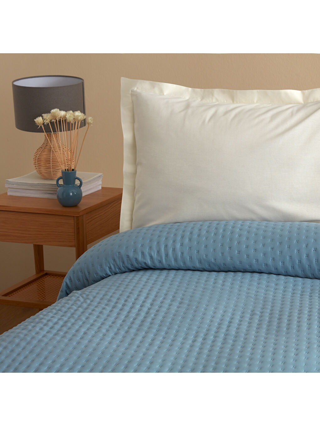 Bedspreado Yıkanmış Mikro İndigo Yatak Örtüsü Çift Kişilik 200x220-1