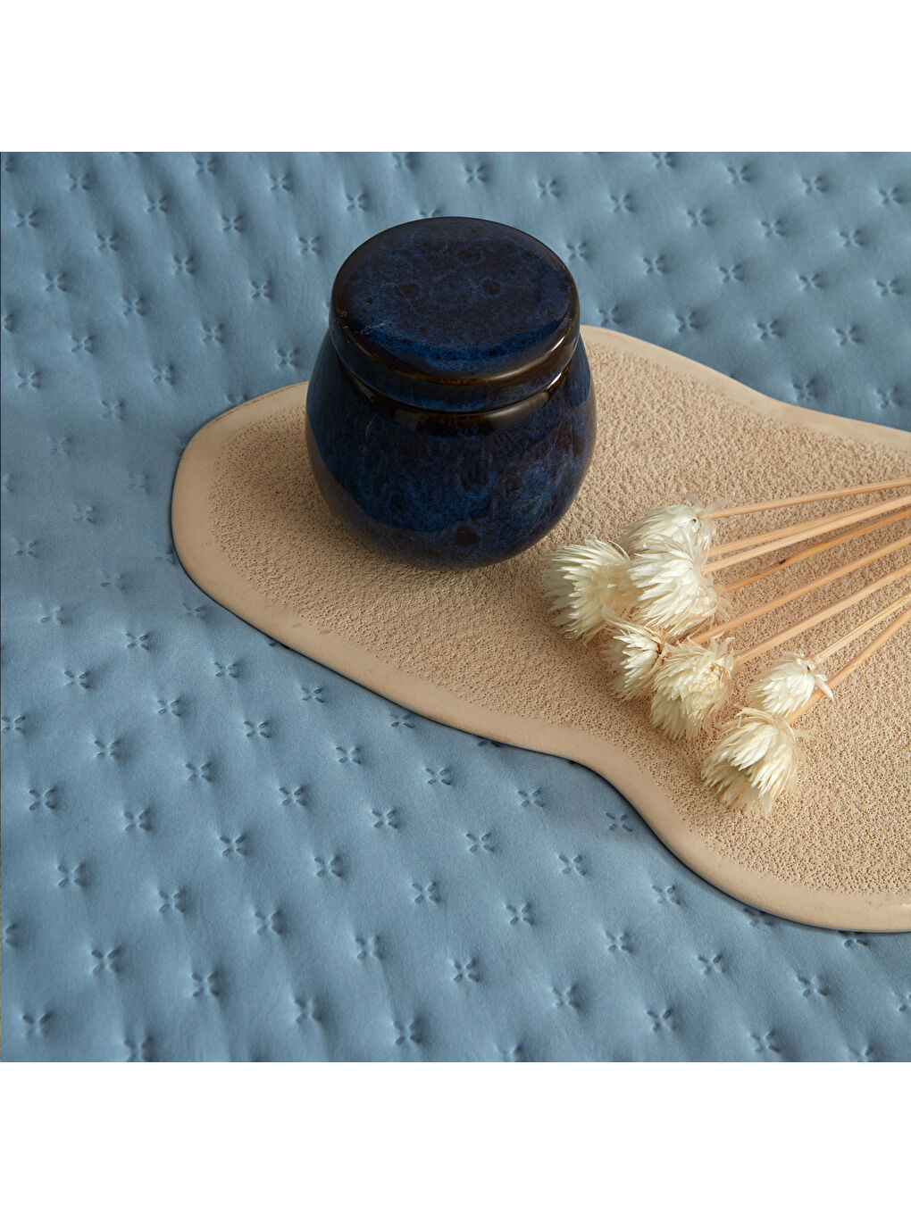 Bedspreado Yıkanmış Mikro İndigo Yatak Örtüsü Çift Kişilik 200x220-3