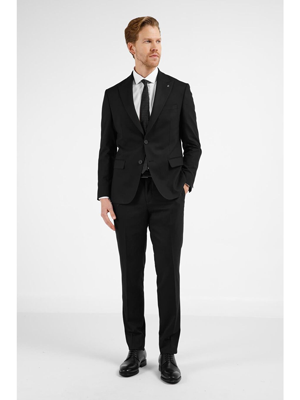 Siyah Kırlangıç Yaka Tam Astar 6 Drop Slim Fit Takım Elbise 1001255162-1