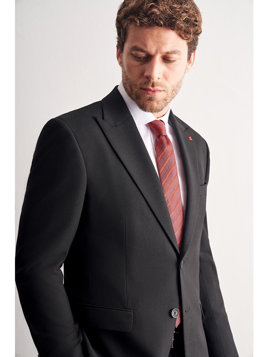 Siyah Kırlangıç Yaka Tam Astar 6 Drop Slim Fit Takım Elbise 1001255162-8