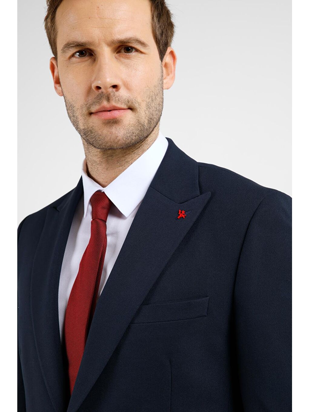 Lacivert Kırlangıç Yaka Tam Astar 6 Drop Slim Fit Takım Elbise 1001255162-8