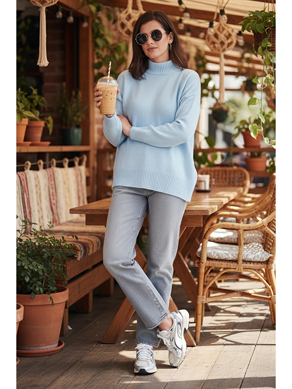 Mavi Premium Oversize Fit Balıkçı Yaka Yumuşak Dokulu Triko Kazak 680kz00469