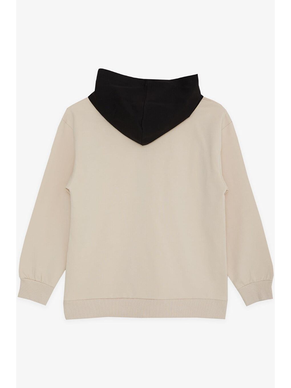 Erkek Çocuk Sweatshirt Kapüşonlu Yazı Baskılı Bej (8-14 Yaş)-1