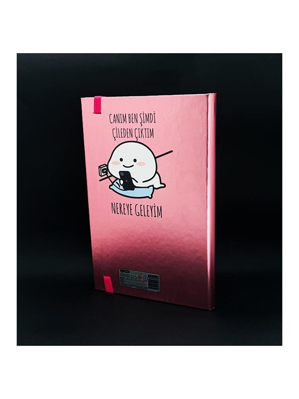 Metal Kapaklı Çileden Çıktım Tasarımlı Lastikli Defter-1