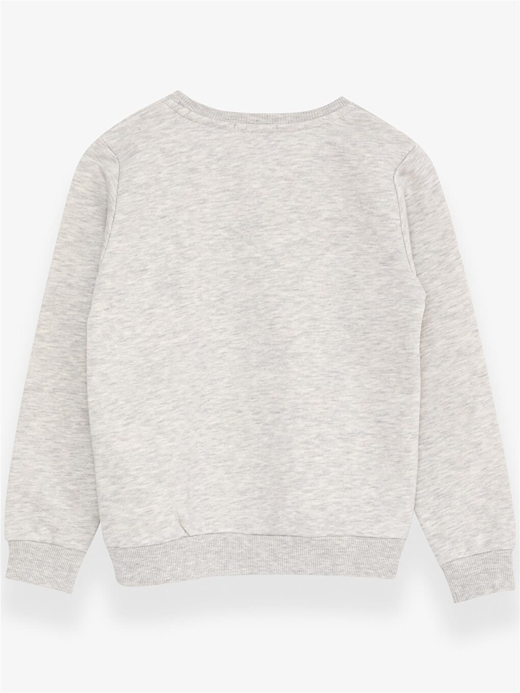Erkek Çocuk Sweatshirt Yazı Baskılı Açık Gri Melanj (10 Yaş)-1