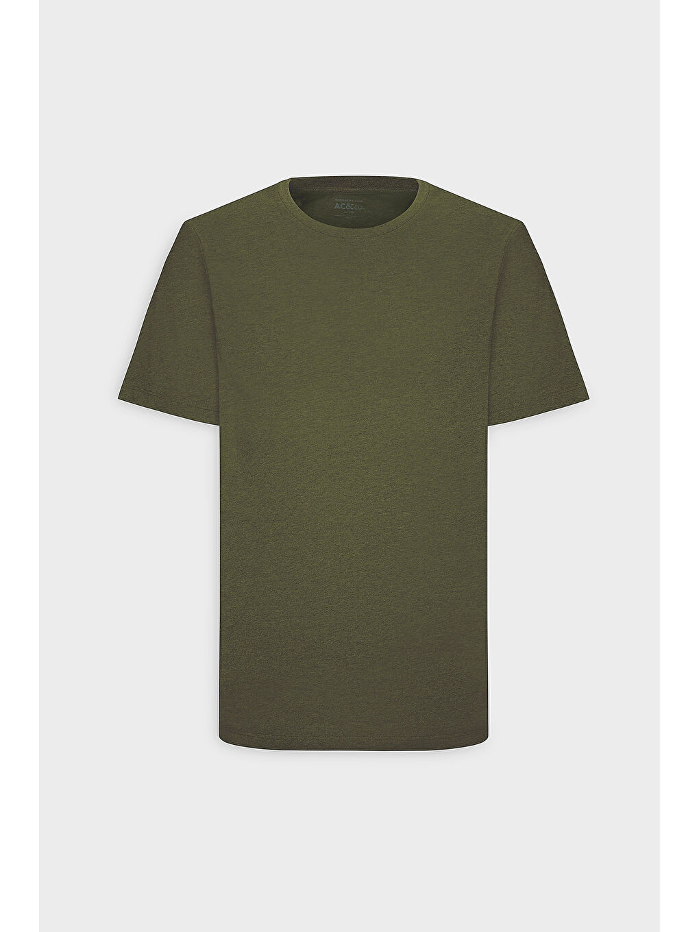 Erkek Haki Slim Fit Dar Kesim %100 Pamuk Bisiklet Yaka Kısa Kollu Tişört-11