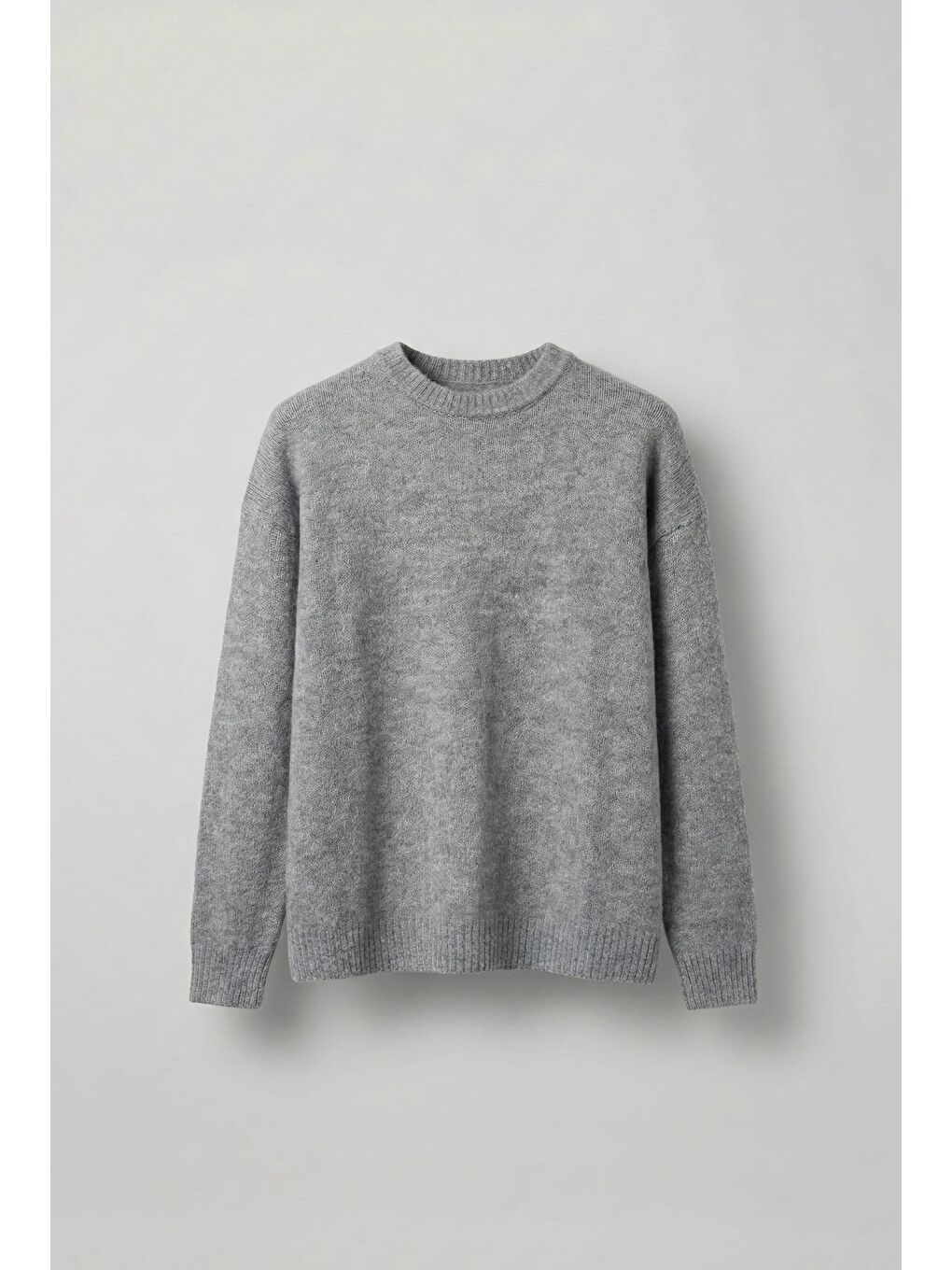 Erkek Oversize Yumuşak Dokulu Kazak Gri