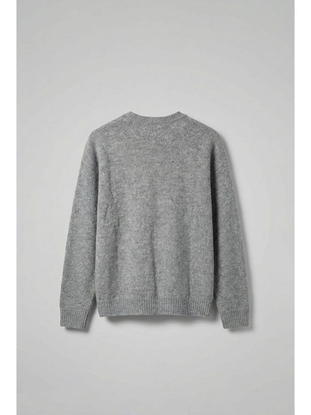 Erkek Oversize Yumuşak Dokulu Kazak Gri-1