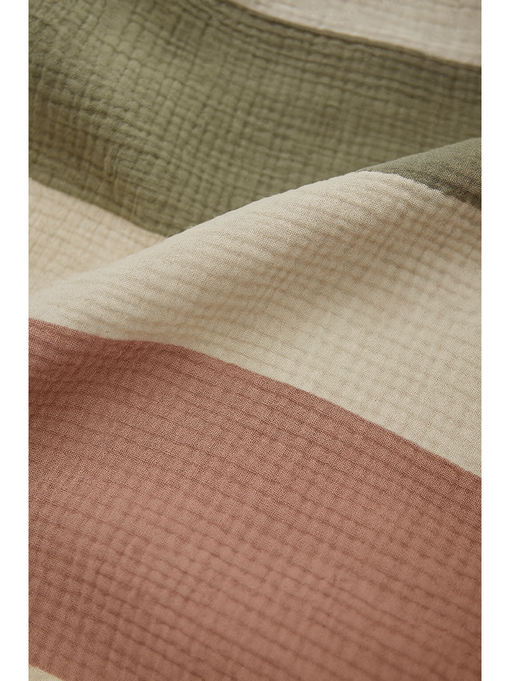 Beyaz Müslin Çizgili Çift Kişilik Yatak Örtüsü – 4 Katlı-1