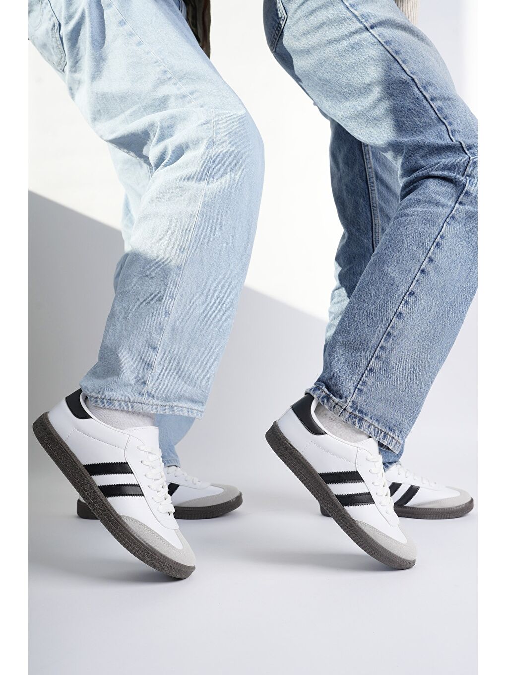 Beyaz GORDON Unisex Ortopedik Günlük Bağcıklı Yürüyüş Koşu Sneaker Spor Ayakkabı-4