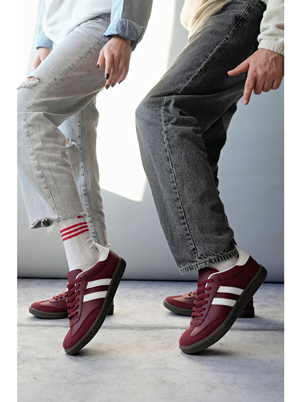 Bordo GORDON Unisex Ortopedik Günlük Bağcıklı Yürüyüş Koşu Sneaker Spor Ayakkabı-1