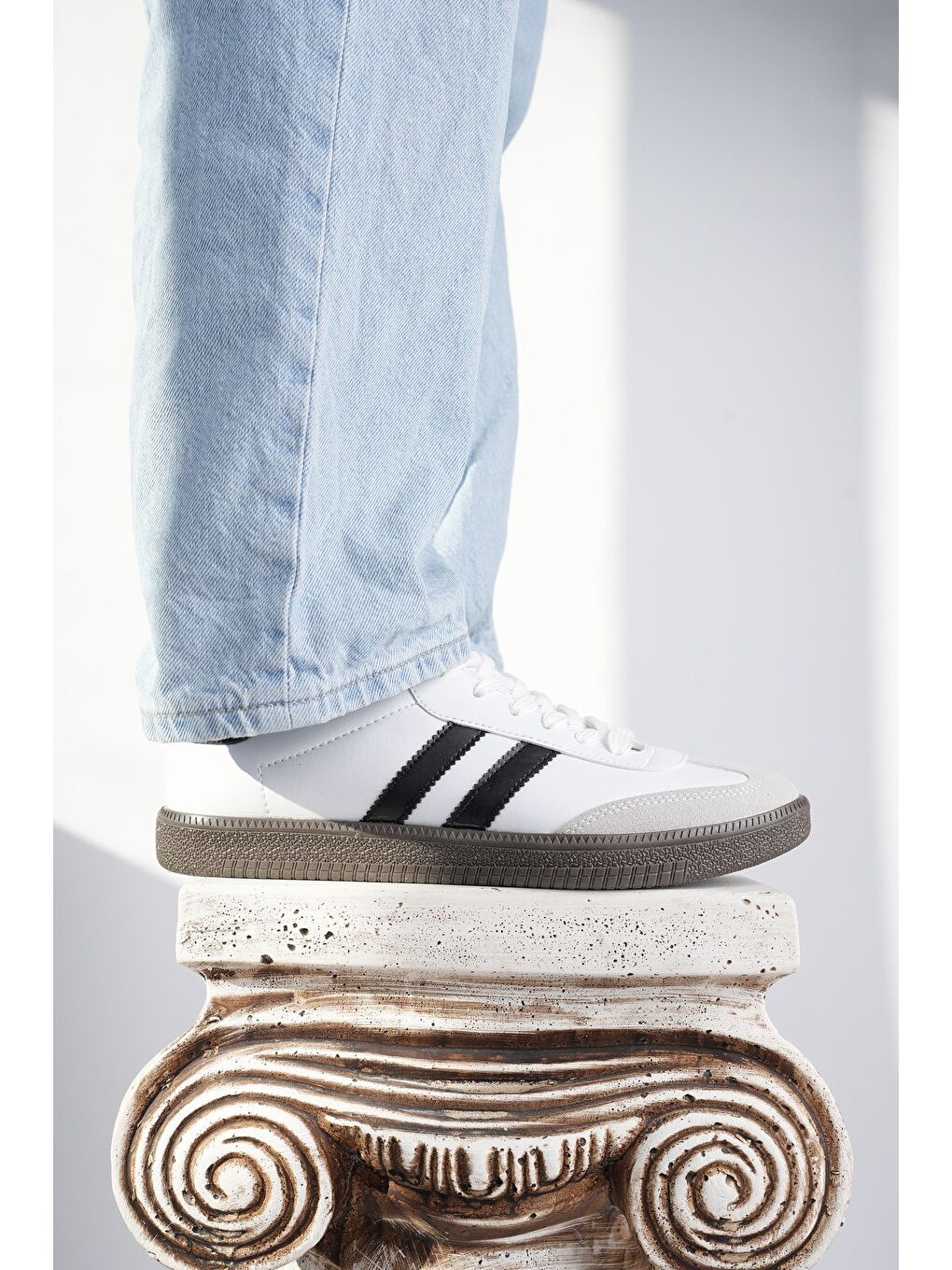 Beyaz GORDON Unisex Ortopedik Günlük Bağcıklı Yürüyüş Koşu Sneaker Spor Ayakkabı-5