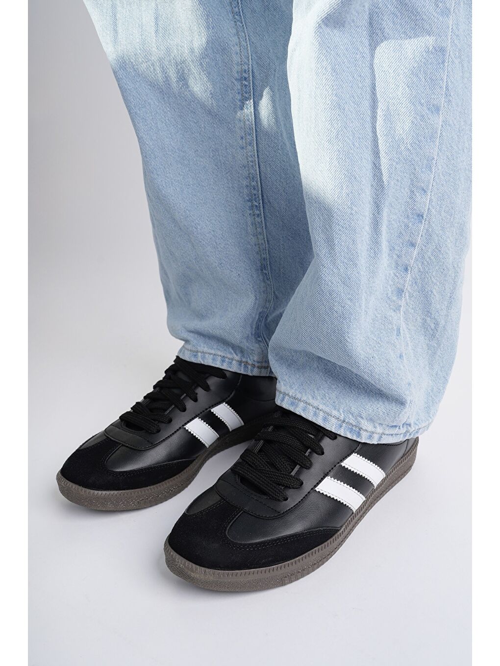 Siyah GORDON Unisex Ortopedik Günlük Bağcıklı Yürüyüş Koşu Sneaker Spor Ayakkabı-2