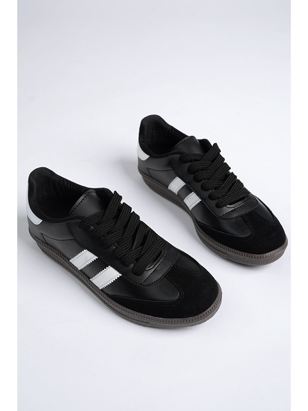 Siyah GORDON Unisex Ortopedik Günlük Bağcıklı Yürüyüş Koşu Sneaker Spor Ayakkabı-9