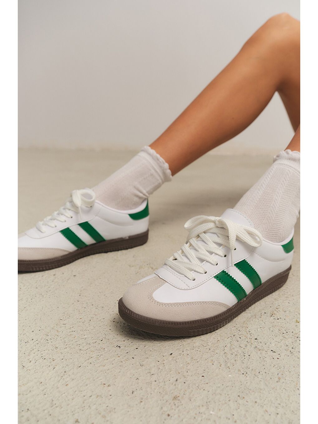 Yeşil GORDON Unisex Ortopedik Günlük Bağcıklı Yürüyüş Koşu Sneaker Spor Ayakkabı-7