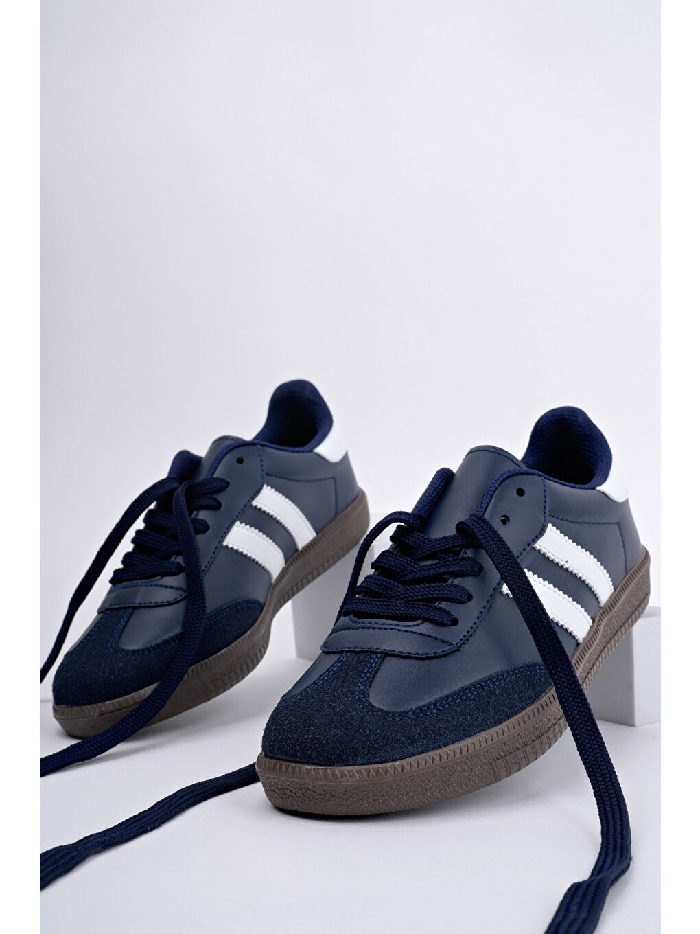 Lacivert GORDON Unisex Ortopedik Günlük Bağcıklı Yürüyüş Koşu Sneaker Spor Ayakkabı-5