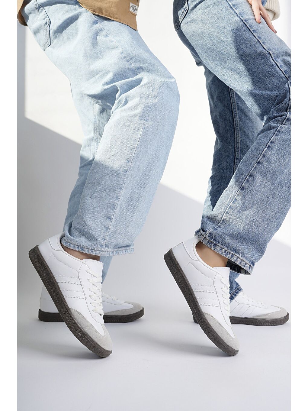 Beyaz GORDON Unisex Ortopedik Günlük Bağcıklı Yürüyüş Koşu Sneaker Spor Ayakkabı-5