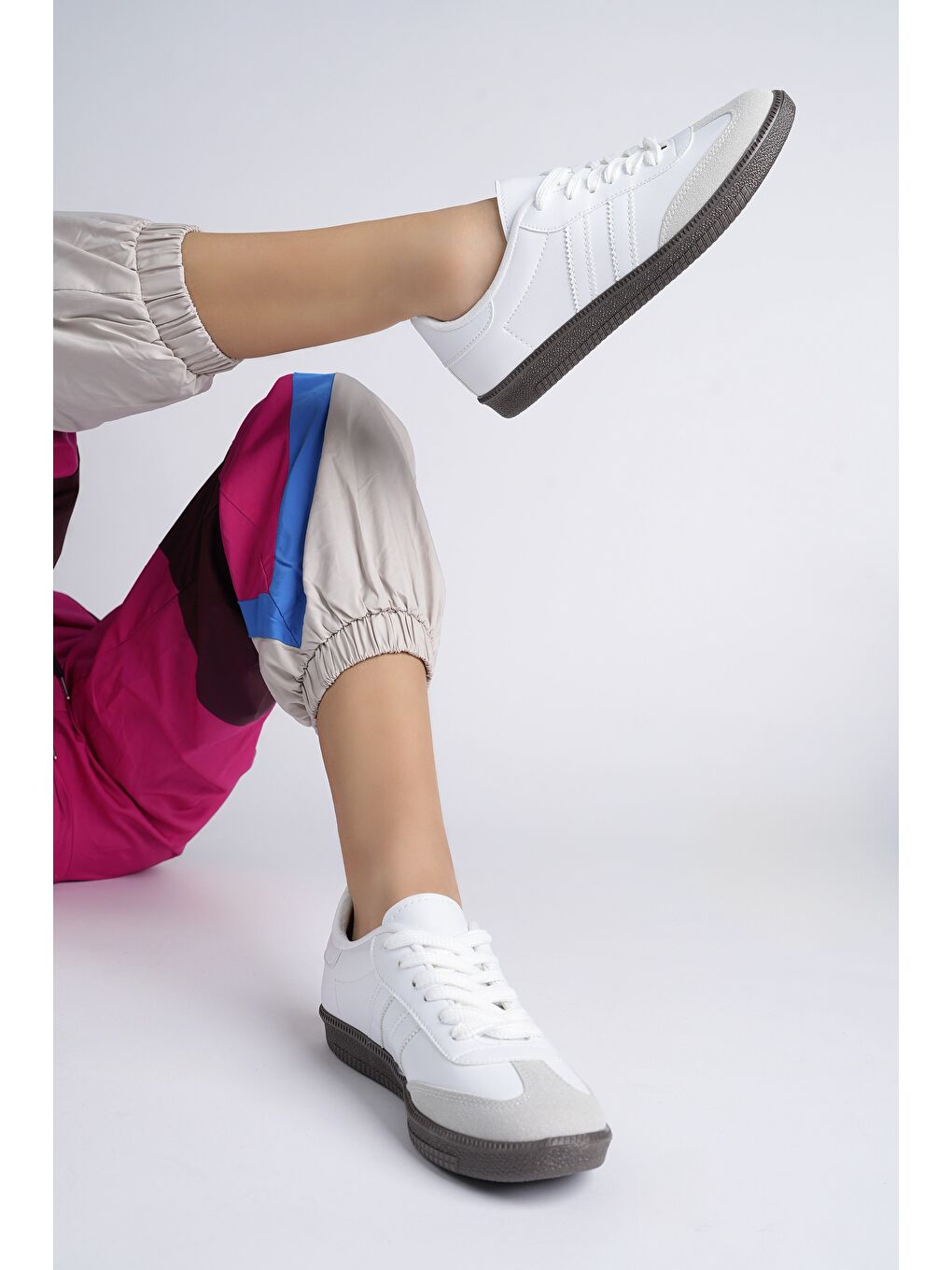 Beyaz GORDON Unisex Ortopedik Günlük Bağcıklı Yürüyüş Koşu Sneaker Spor Ayakkabı-7