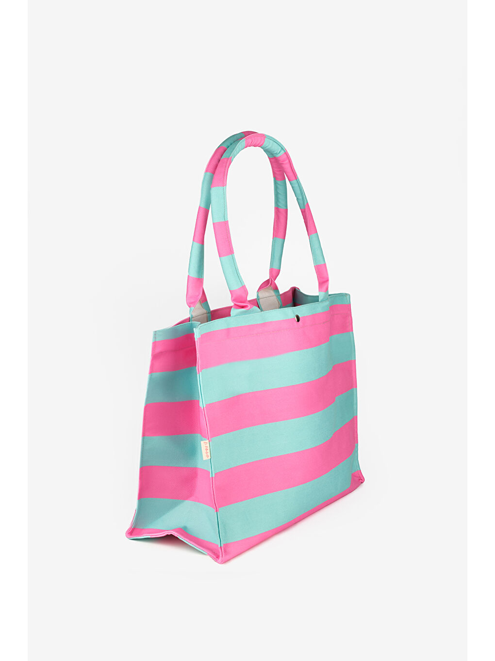 Pembe Çizgili Kadın Plaj Çantası-1
