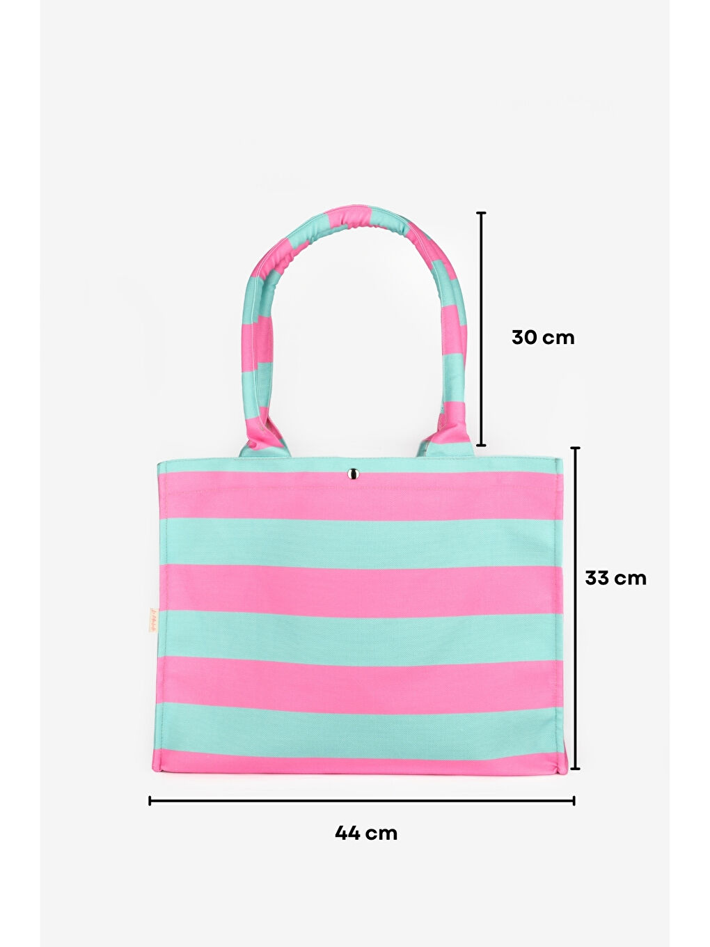 Pembe Çizgili Kadın Plaj Çantası-3