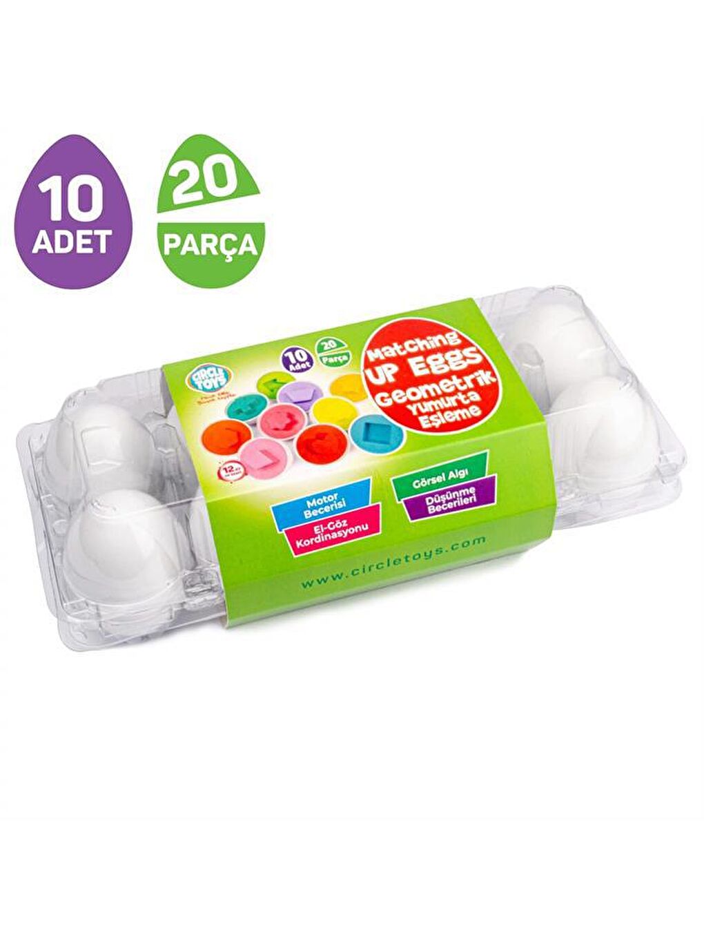 Circle Toys Karışık 10’lu Geometrik Yumurta