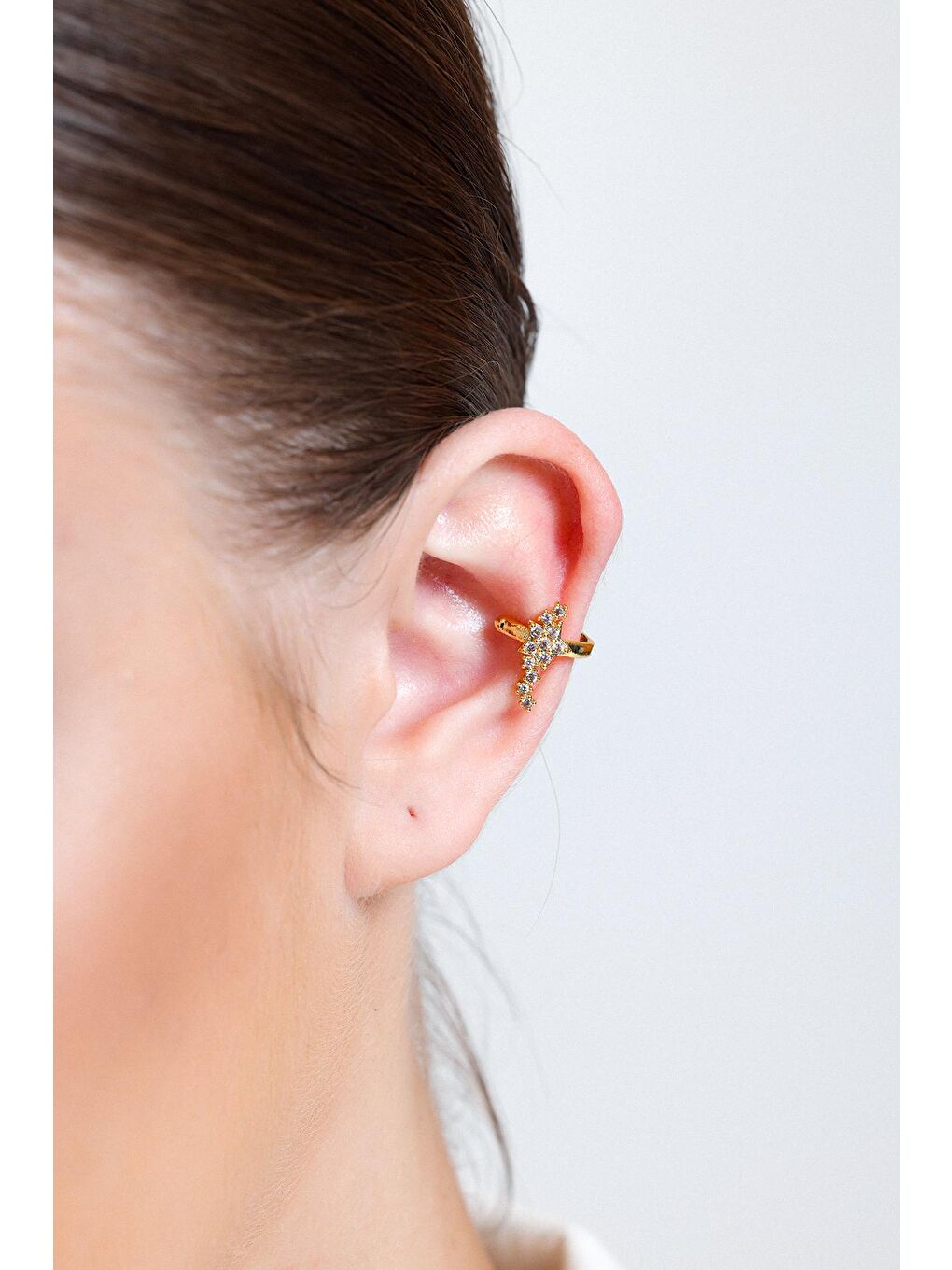 Aurrari Sarı Kadın Gold Takım Yıldızı EarCuff Küpe