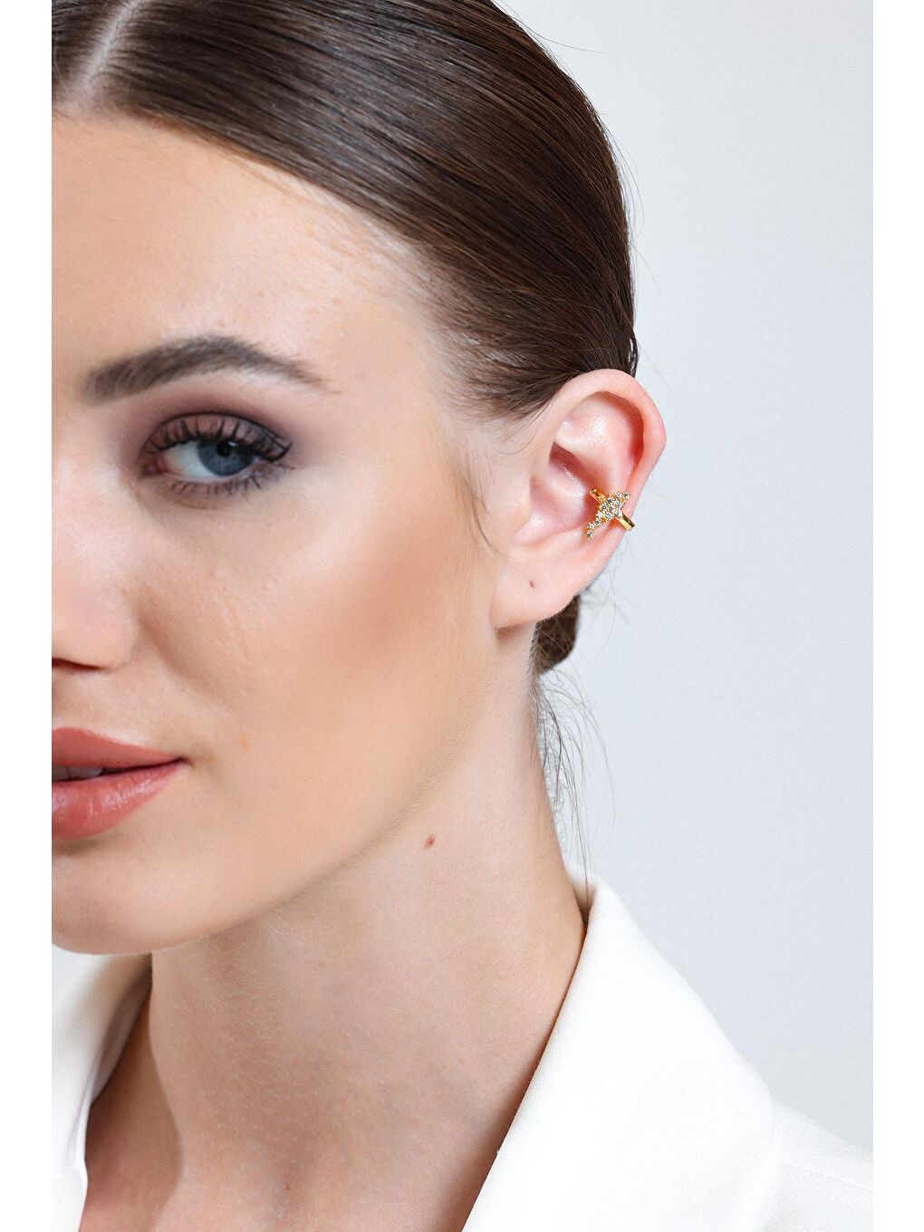 Aurrari Sarı Kadın Gold Takım Yıldızı EarCuff Küpe - 2