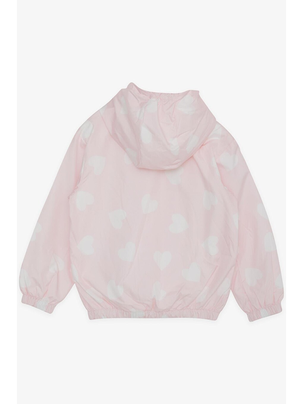 Pembe Kız Çocuk Yağmurluk Kalp Desenli Pudra (1-6 Yaş)-2