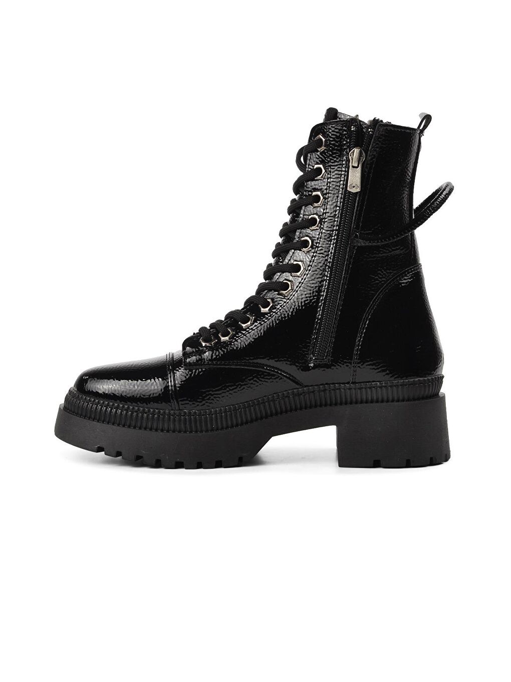 K9085 Siyah Kırışık Rugan Kadın Bot-1