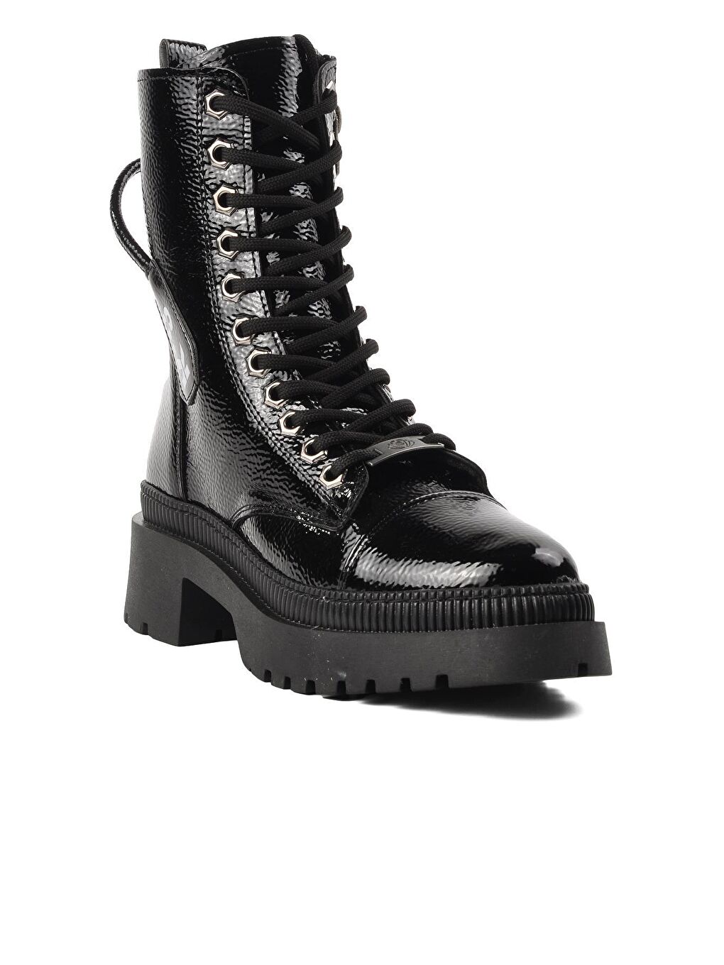 K9085 Siyah Kırışık Rugan Kadın Bot-2