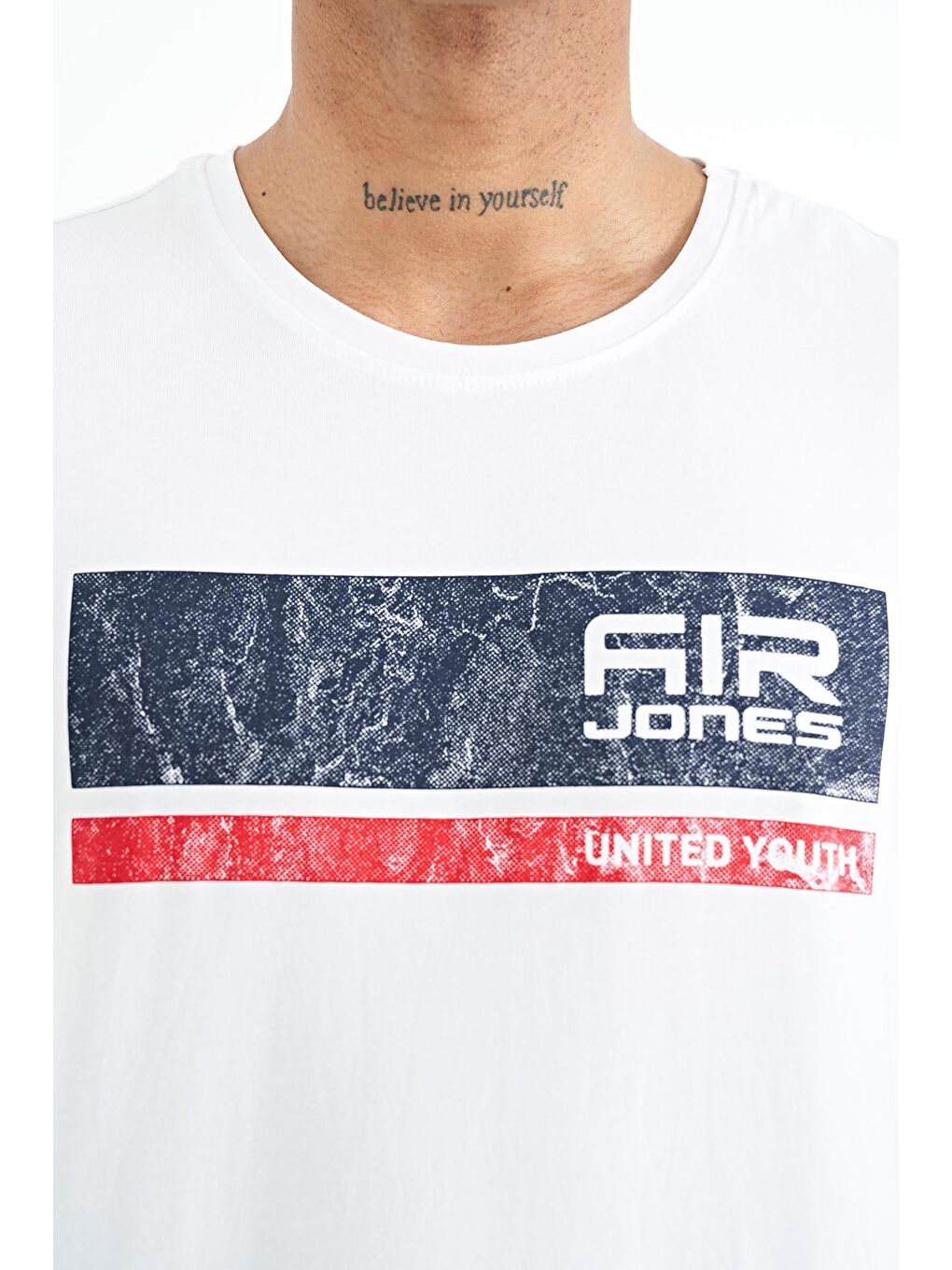 AIR JONES Beyaz Luke Beyaz O Yaka Erkek T-Shirt - 88221 - 1