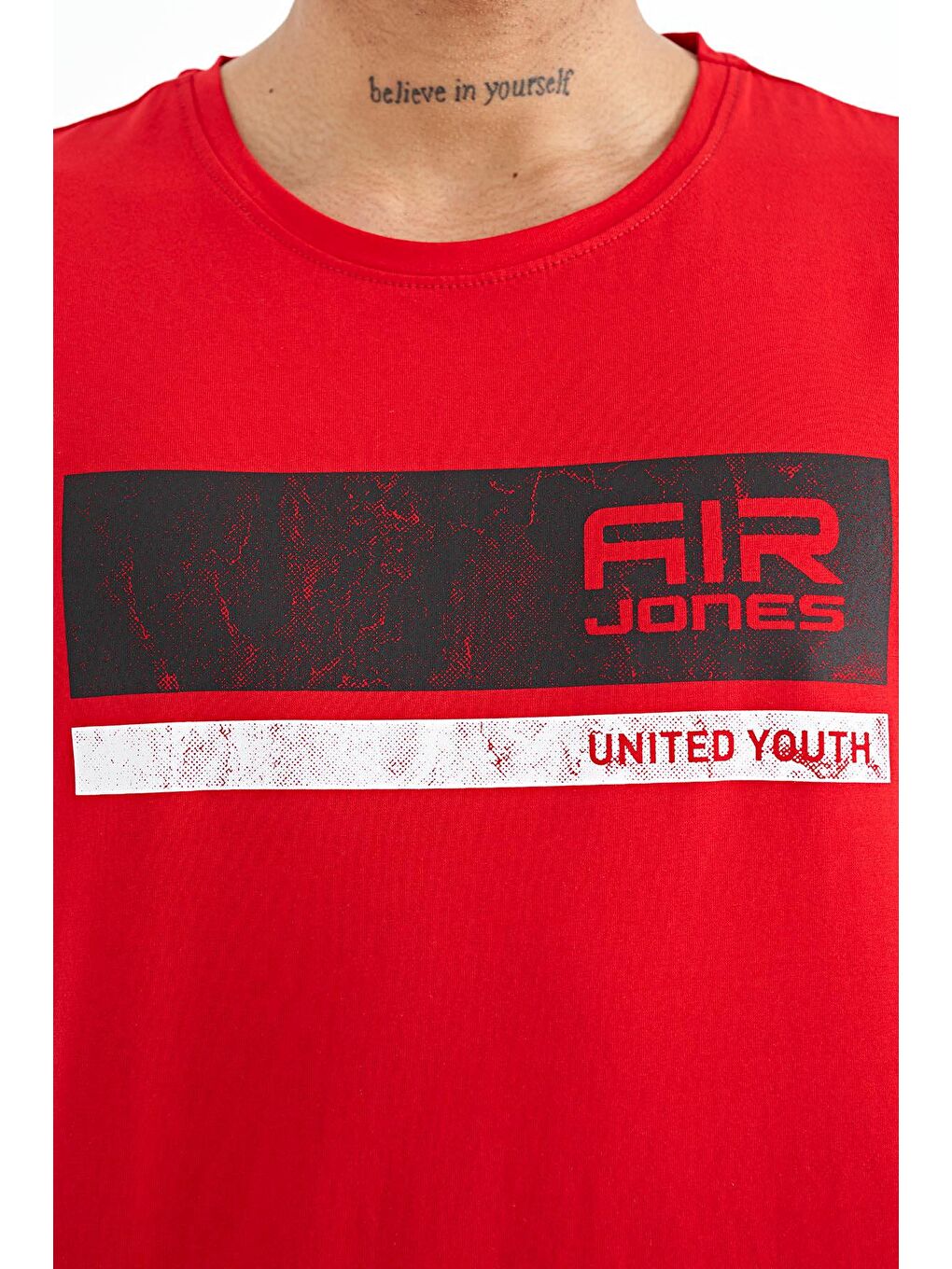 AIR JONES Kırmızı Luke Kırmızı O Yaka Erkek T-Shirt - 88221 - 1