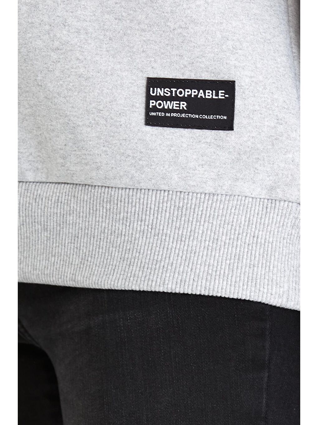 MMETALIC Kadın Gri Renk Basic Bisiklet Yaka Sweatshirt - 4