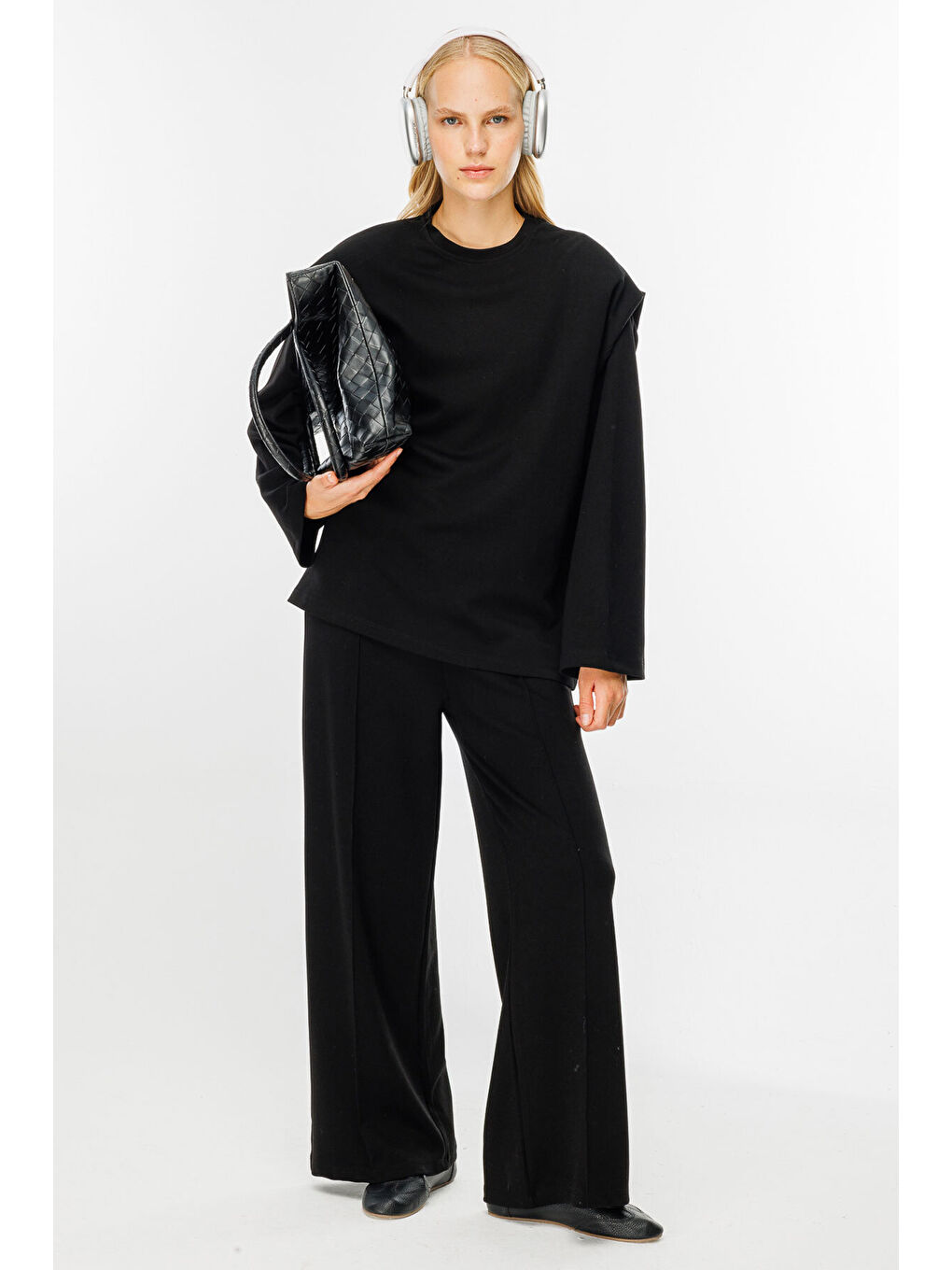 Vatkalı Compact Pamuk Siyah Sweatshirt