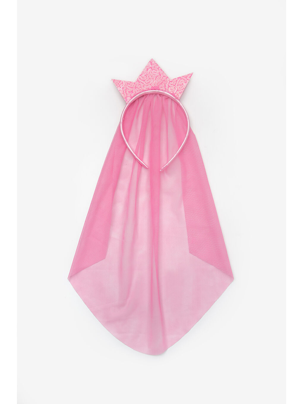 Lila Tül Detaylı Kraliçe Figürlü Kız Çocuk Taç