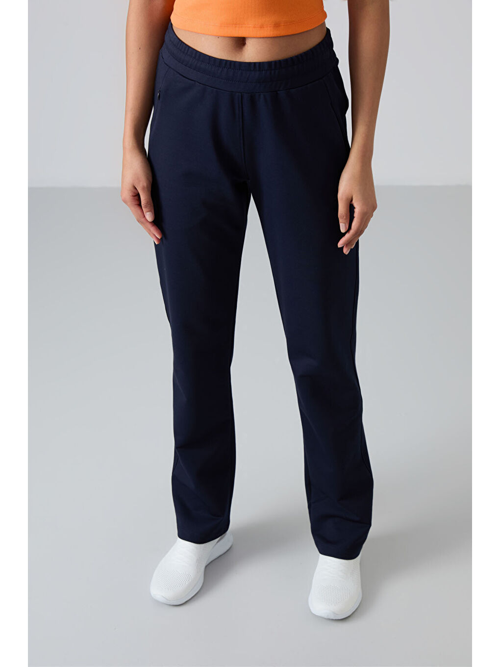 İndigo Gizli Fermuar Cepli Rahat Form Klasik Paça Kadın Eşofman Alt - 94148-1