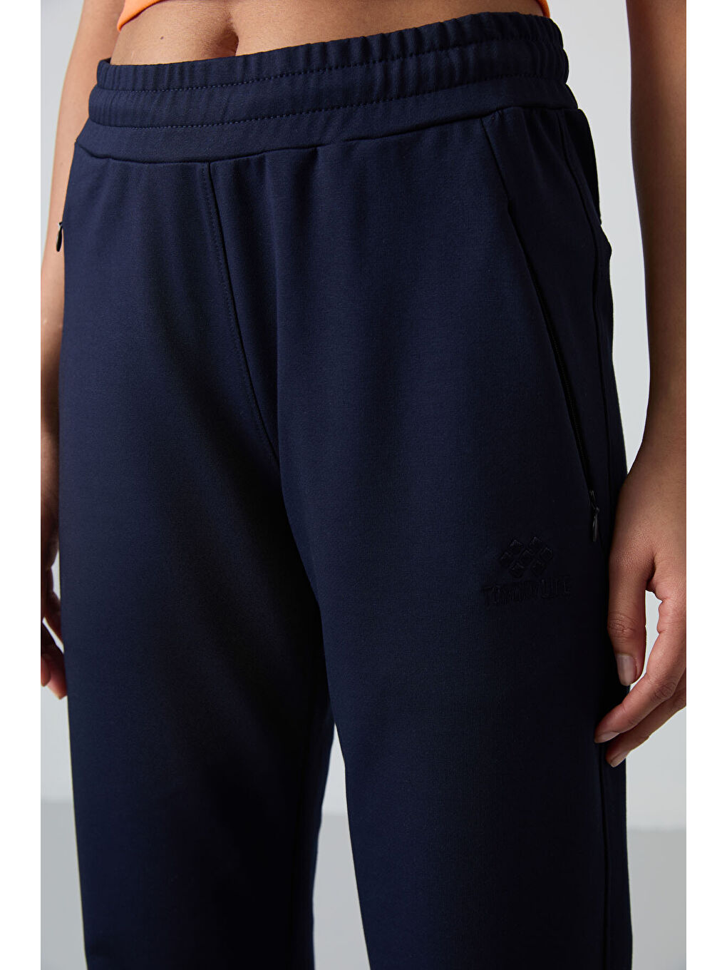 İndigo Gizli Fermuar Cepli Rahat Form Klasik Paça Kadın Eşofman Alt - 94148-2