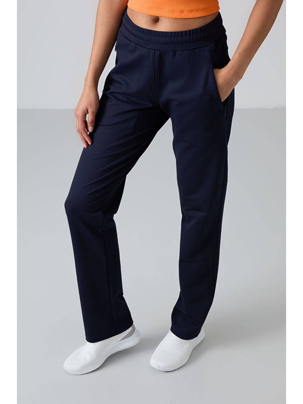 İndigo Gizli Fermuar Cepli Rahat Form Klasik Paça Kadın Eşofman Alt - 94148-3