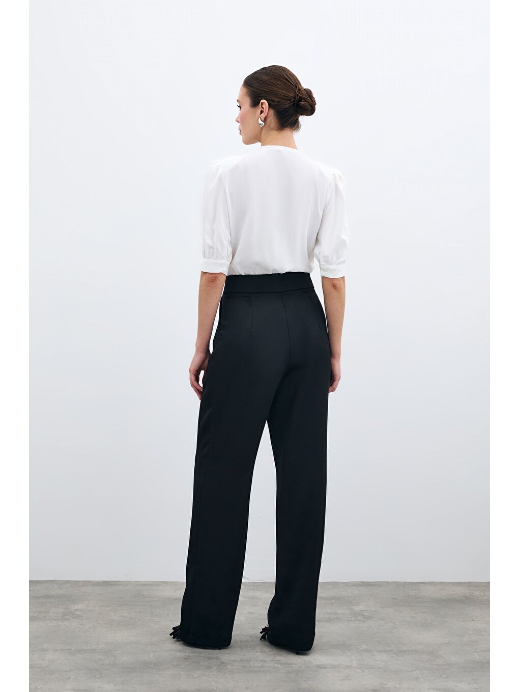 SATEEN Ceket Yaka Bodysuit Bluz - Ekru - 3