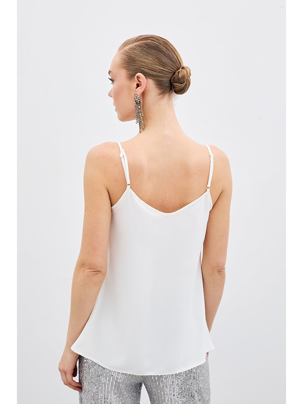 SATEEN Degaje Yaka Bluz - Ekru - 6