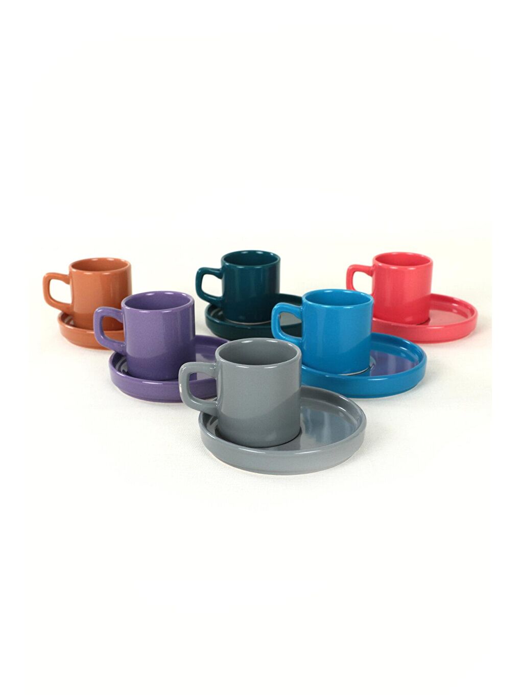 Karışık Mixed Ayışığı Kahve Takımı 12 Parça 6 Kişilik-1