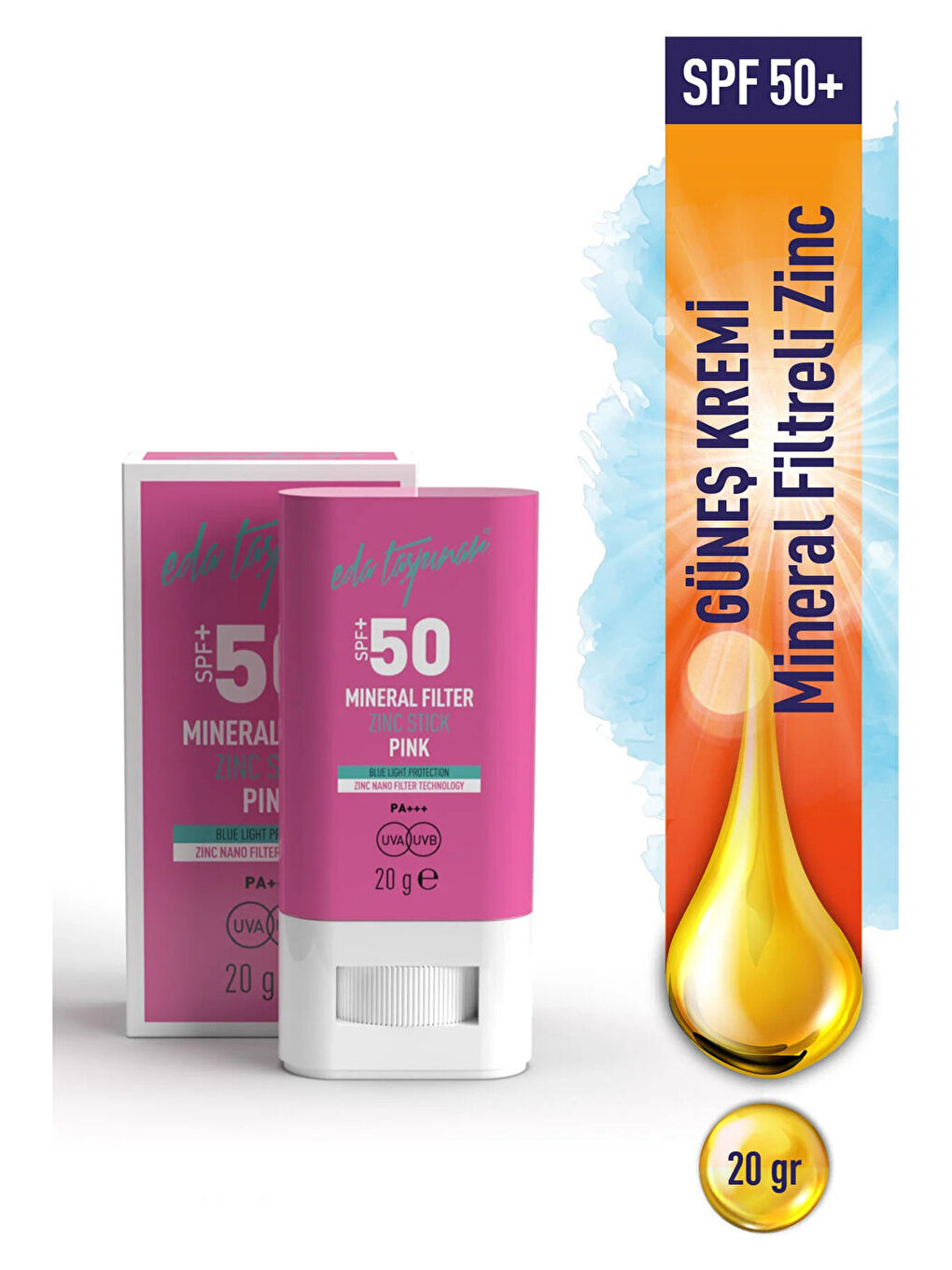 SPF 50+ Mineral Filtreli Pembe Zinc Stick (EGY0031)