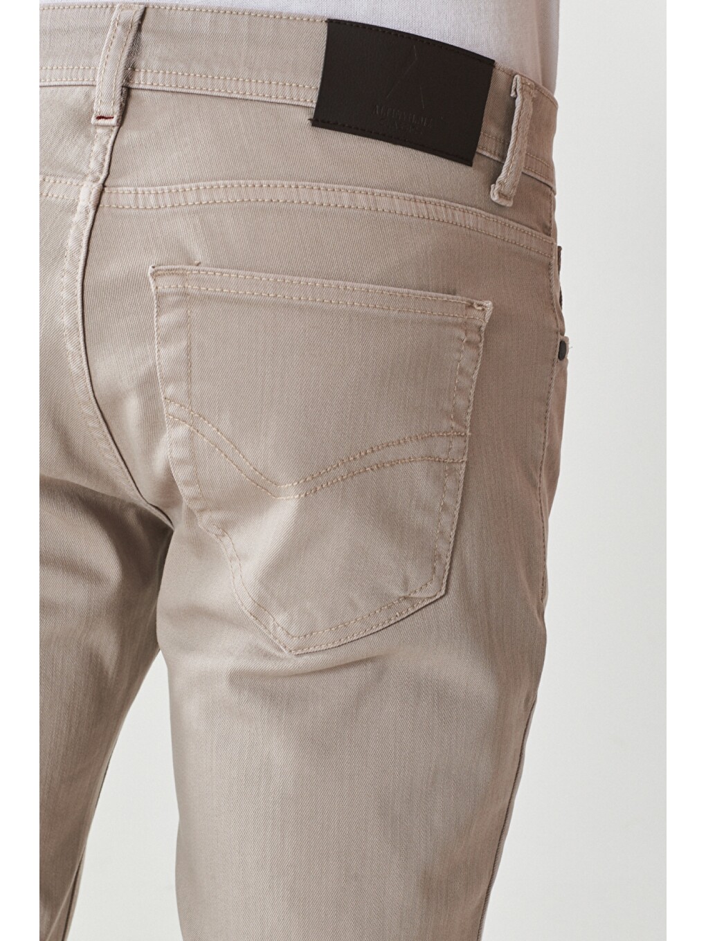 Bej Erkek Taş 360 Derece Her Yöne Esneyen Slim Fit Dar Kesim Pamuklu Rahat Pantolon-6
