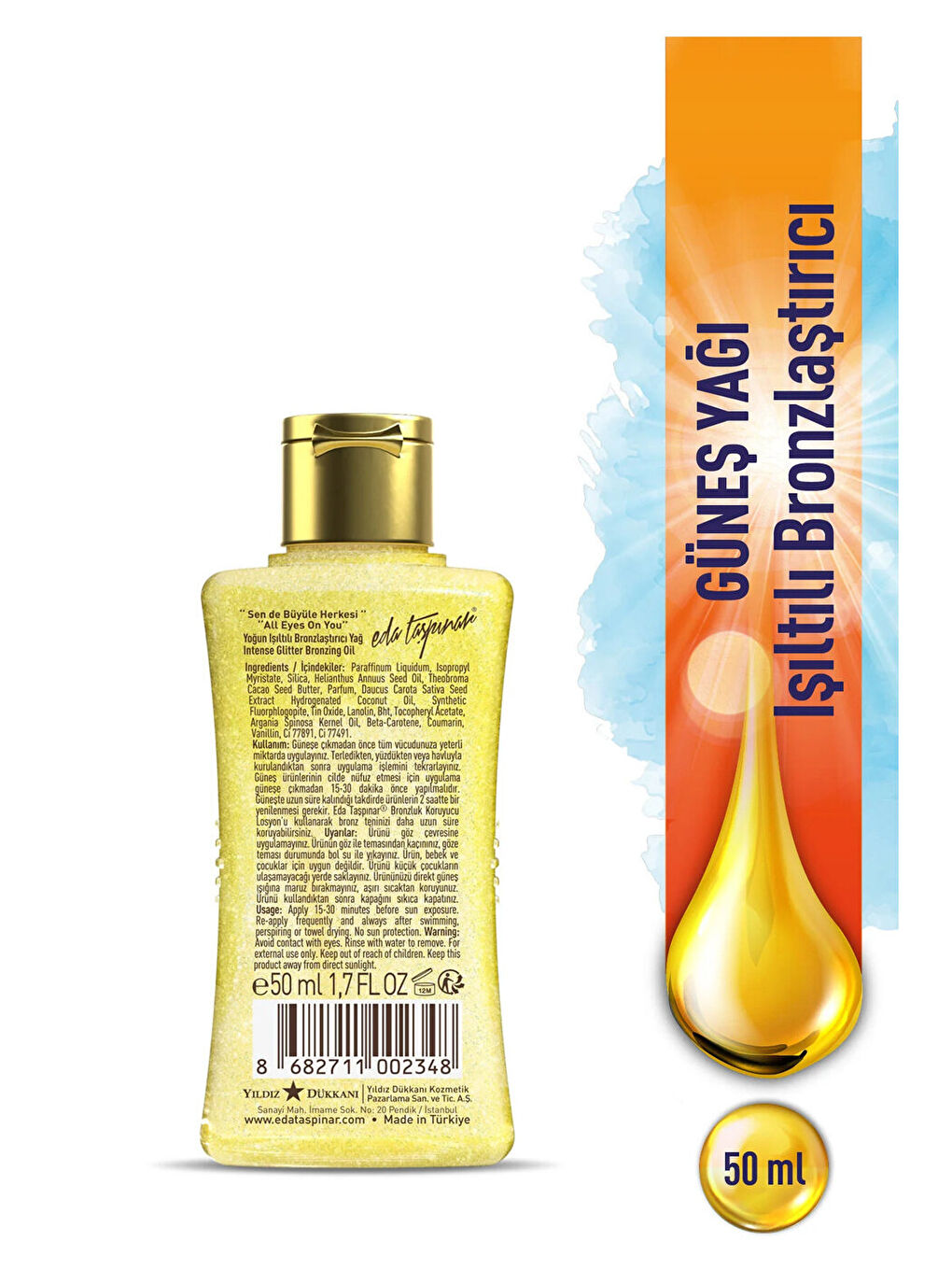 Seyahat Boy Yoğun Işıltılı Bronzlaştırıcı Yağ - 50 ml-1