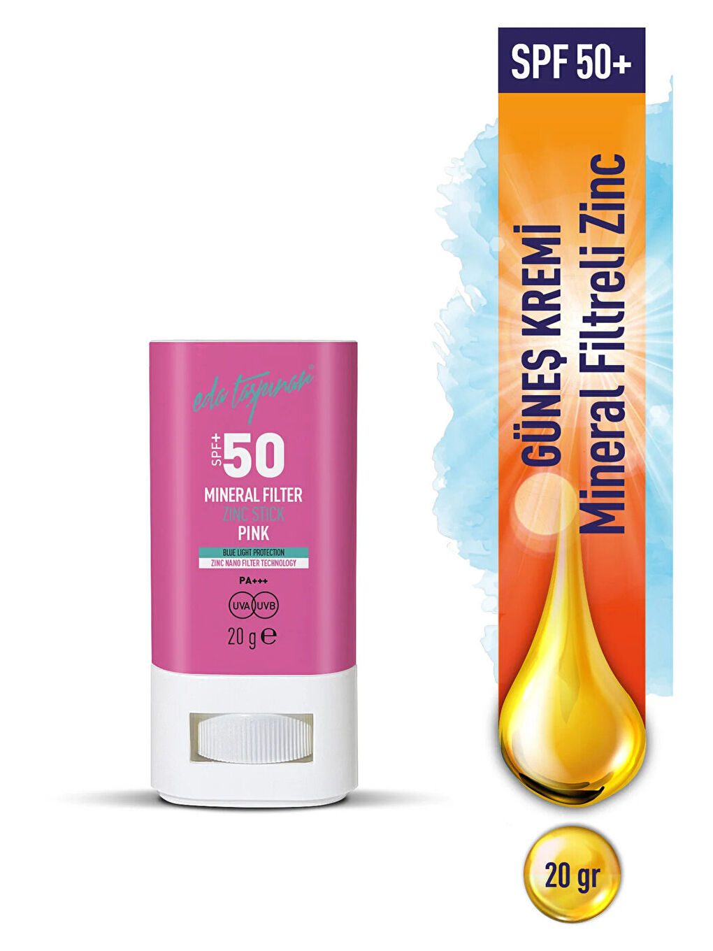 SPF 50+ Mineral Filtreli Pembe Zinc Stick (EGY0031)-2