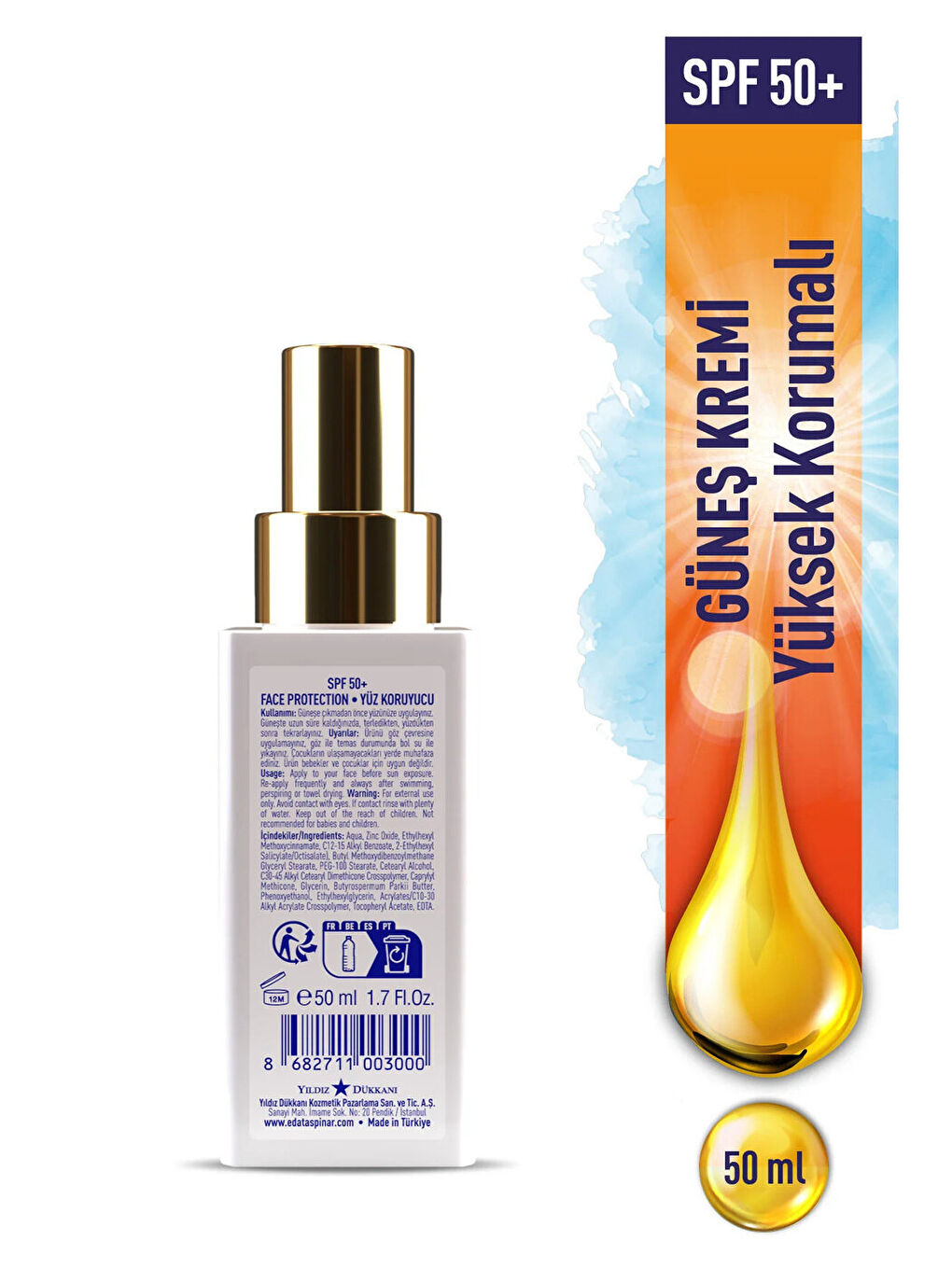 Yüksek Korumalı Yüz Güneş Kremi SPF 50+ - 50 ml (EGX94)-1