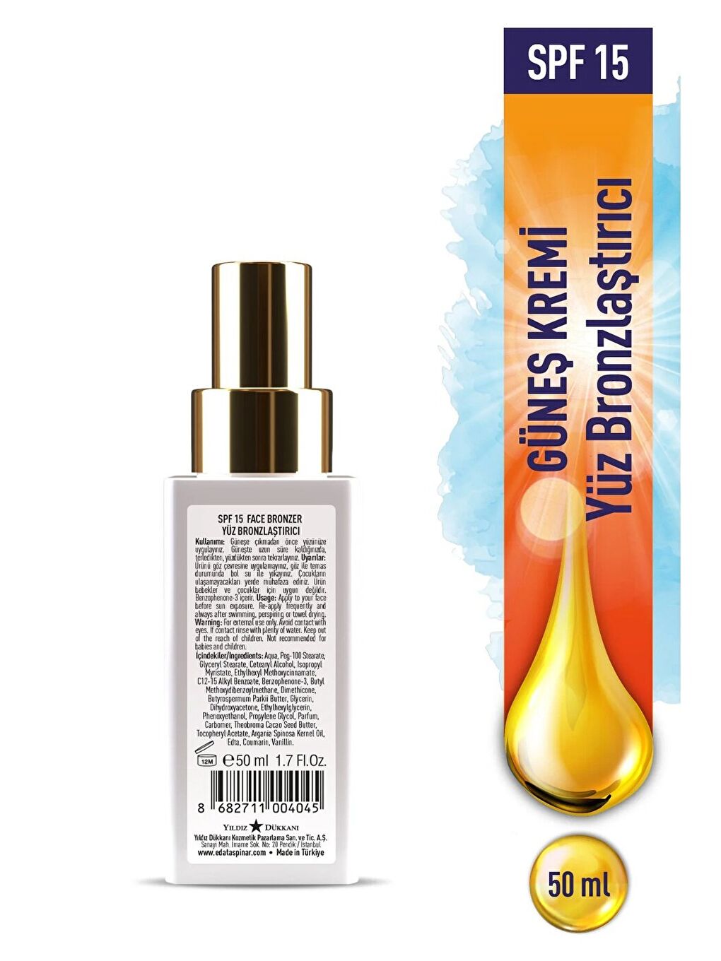 Yüz Bronzlaştırıcı Krem SPF 15 -  50 ml  (EGY0027)-1